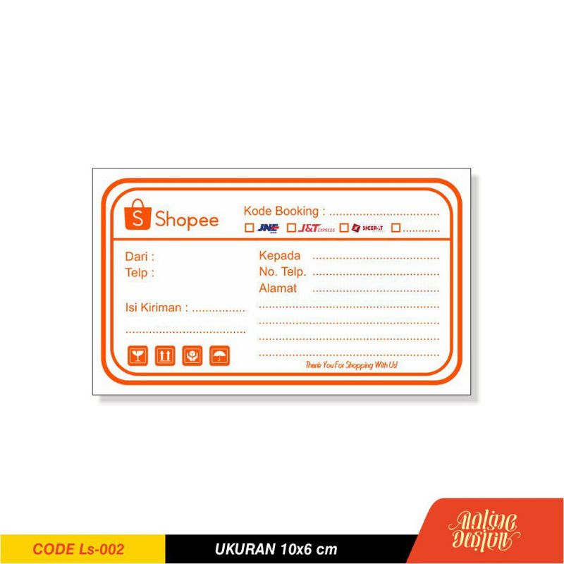 

sticker stiker label pengiriman shopee olshop 10x6 cm ready stock