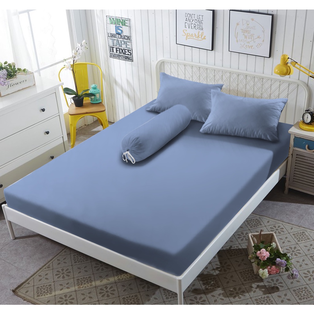 Kintakun Sprei Flat 160/180/200 Serenity Warna Polos Dluxe Microtex 30 cm