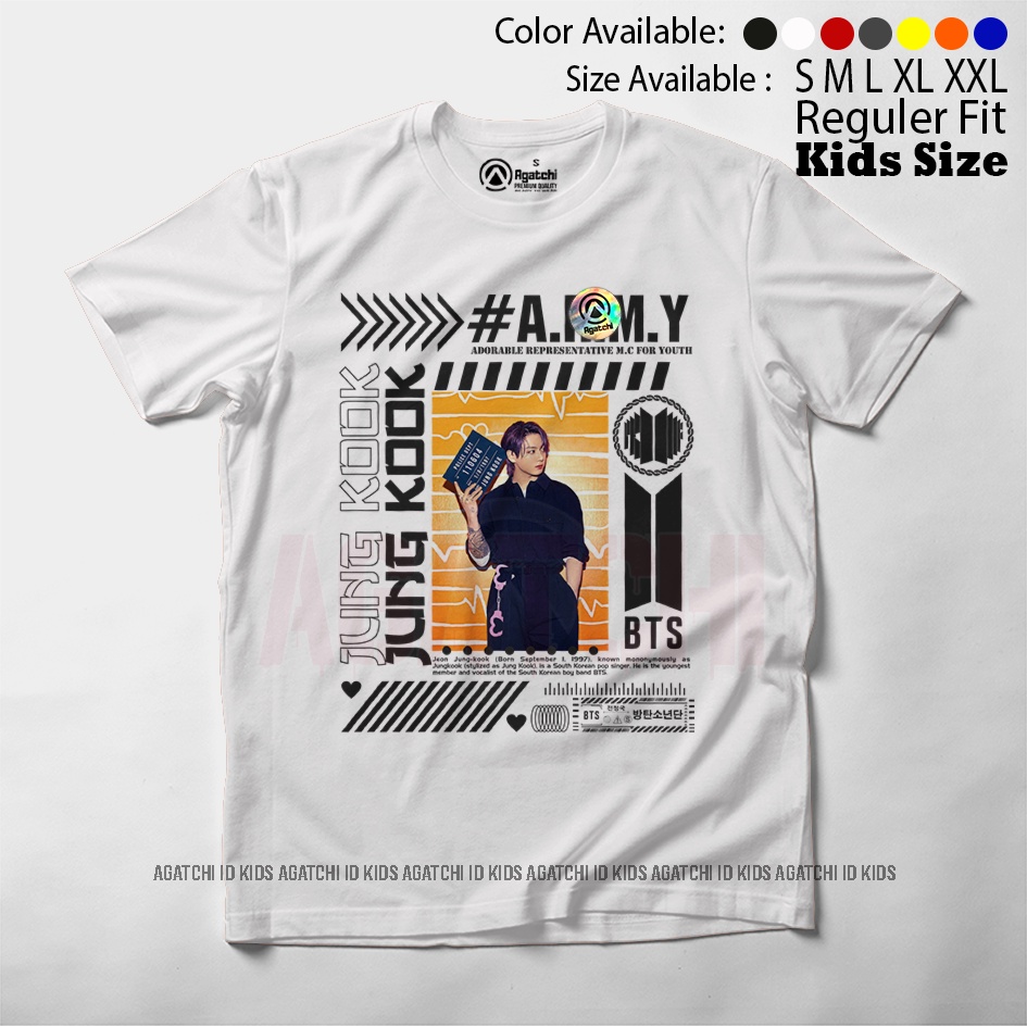 Baju Kaos Atasan Anak Perempuan Motif BTS Jeon Jung - Kook / Jung Kook