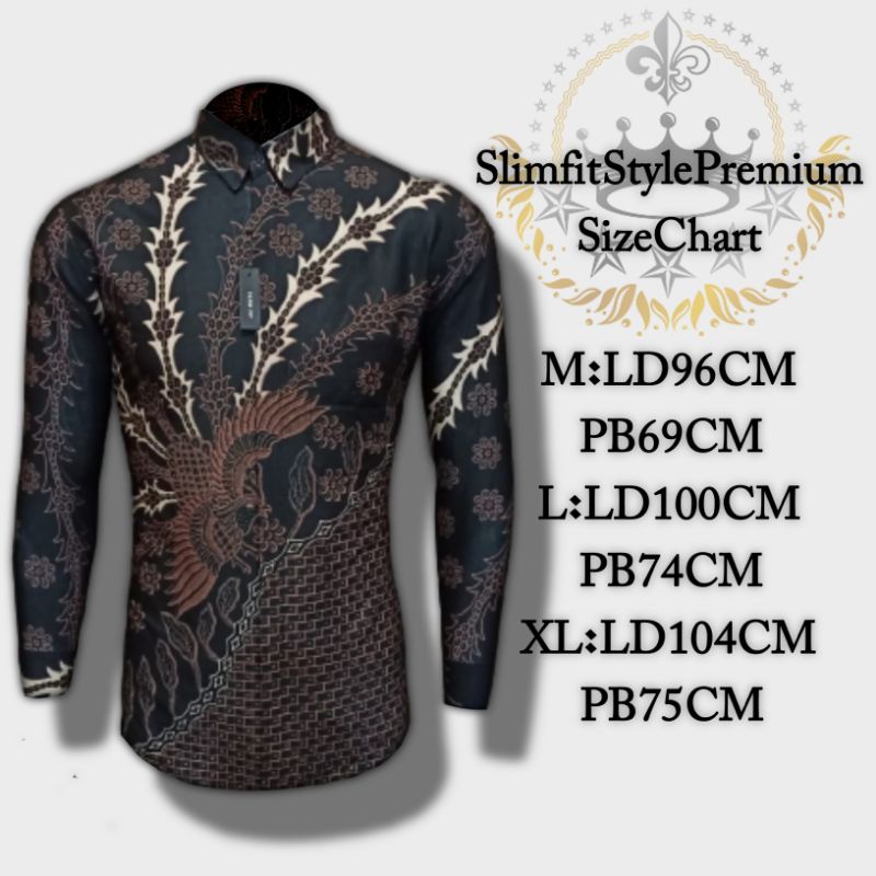 Batik Slim Fit Batik Premium Kemeja Baju Batik Pria Lengan Panjang Slimfit Modern Rajata