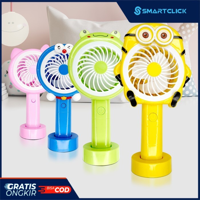 kipas angin Kipas Angin Portable Standing Mini Fan LED Rechargeable USB Charging - Minion(K9B5) kipa