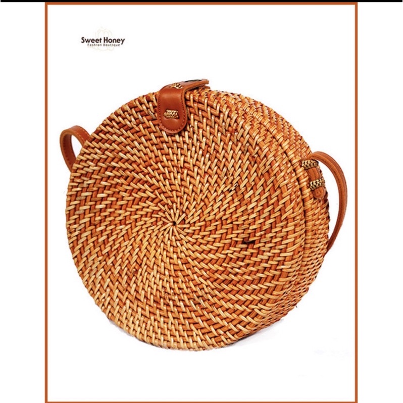 Tas Rotan Bulat Diameter 20cm