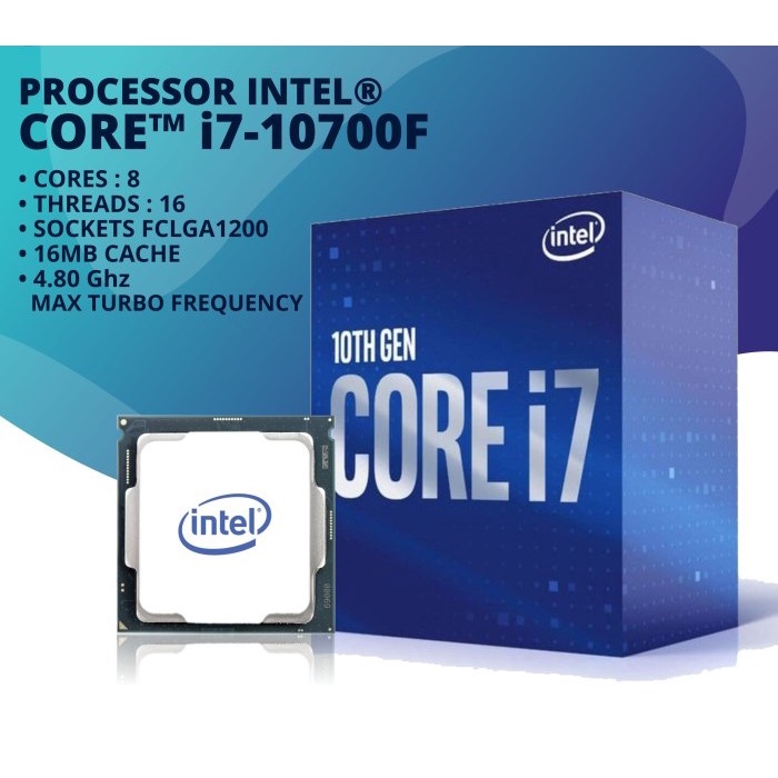 Processor Intel Core i7 10700 BOX 8 CORE 16 THREAD 2,9 - 4,8GHz