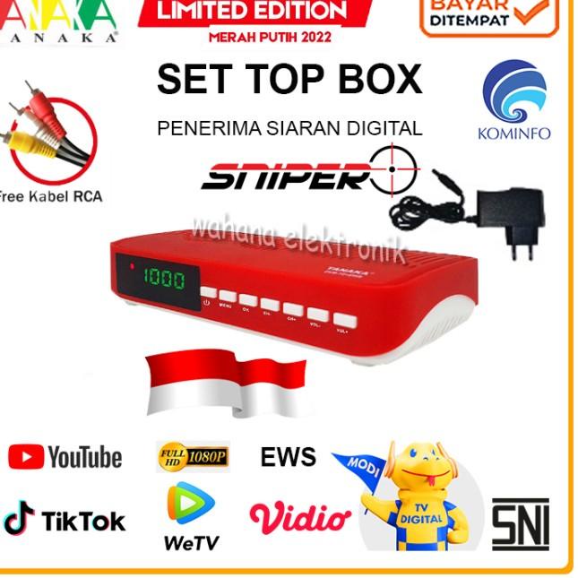TANAKA SNIPER SET TOP BOX STB DVB T2 TV DIGITAL RECEIVER DVB2IP - SNIPER MERAH PU, STB