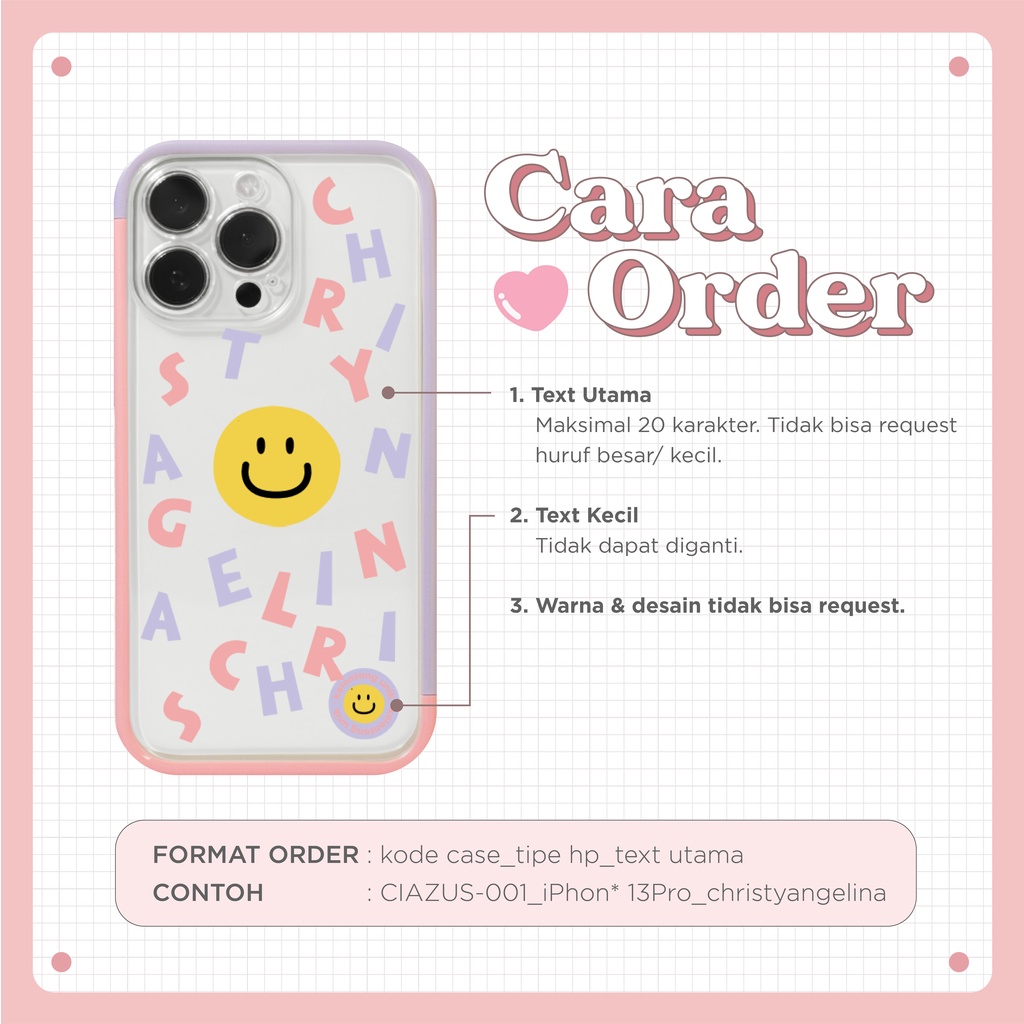 (Seri 2) LANGSUNG KIRIM TANPA PO | For iPhone - SCRIBBLES Bumper Puzzle Case - Premium Case Custom Nama