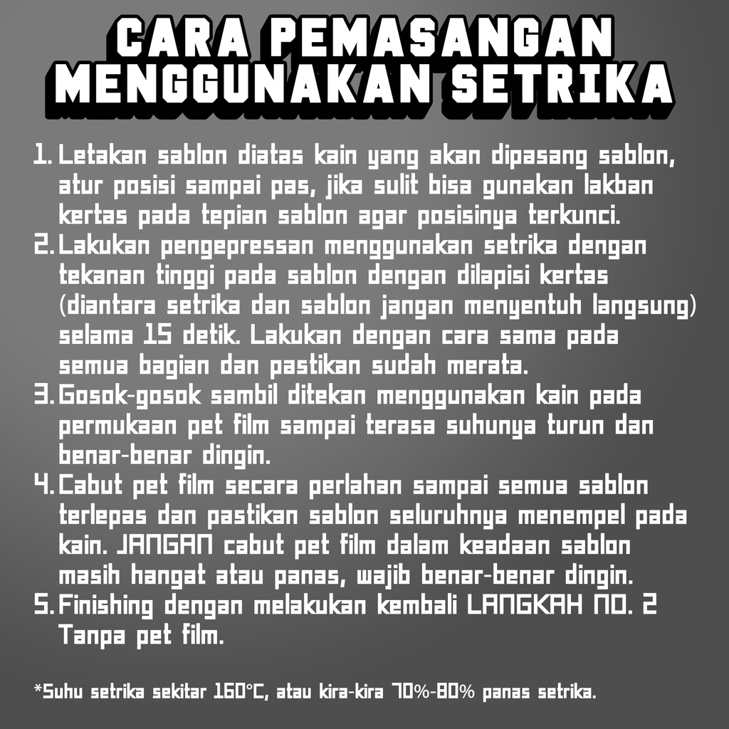 SABLON SATUAN CUSTOM DTF BISA PAKAI SETRIKA