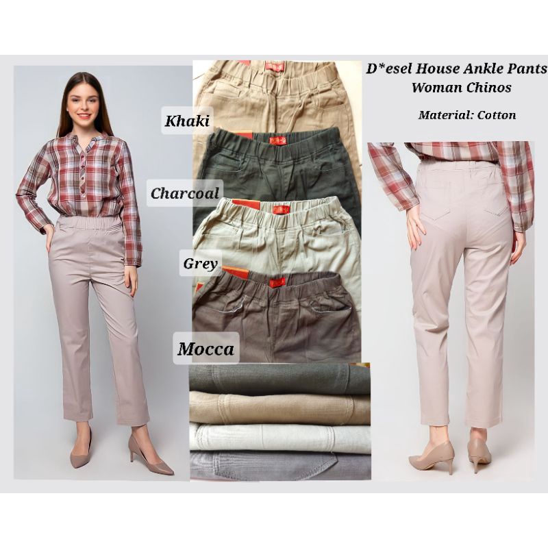 Jual Celana Panjang Kerja Chinos Wanita Long Ankle Pants Di Sel House