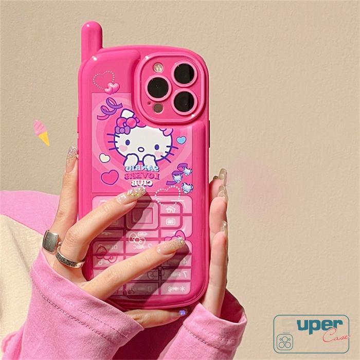 Soft Case Desain Hello Kitty Gaya Vintage Untuk iPhone XR 11 12 13 14 Pro MAX 14 7 8 Plus X XS MAX