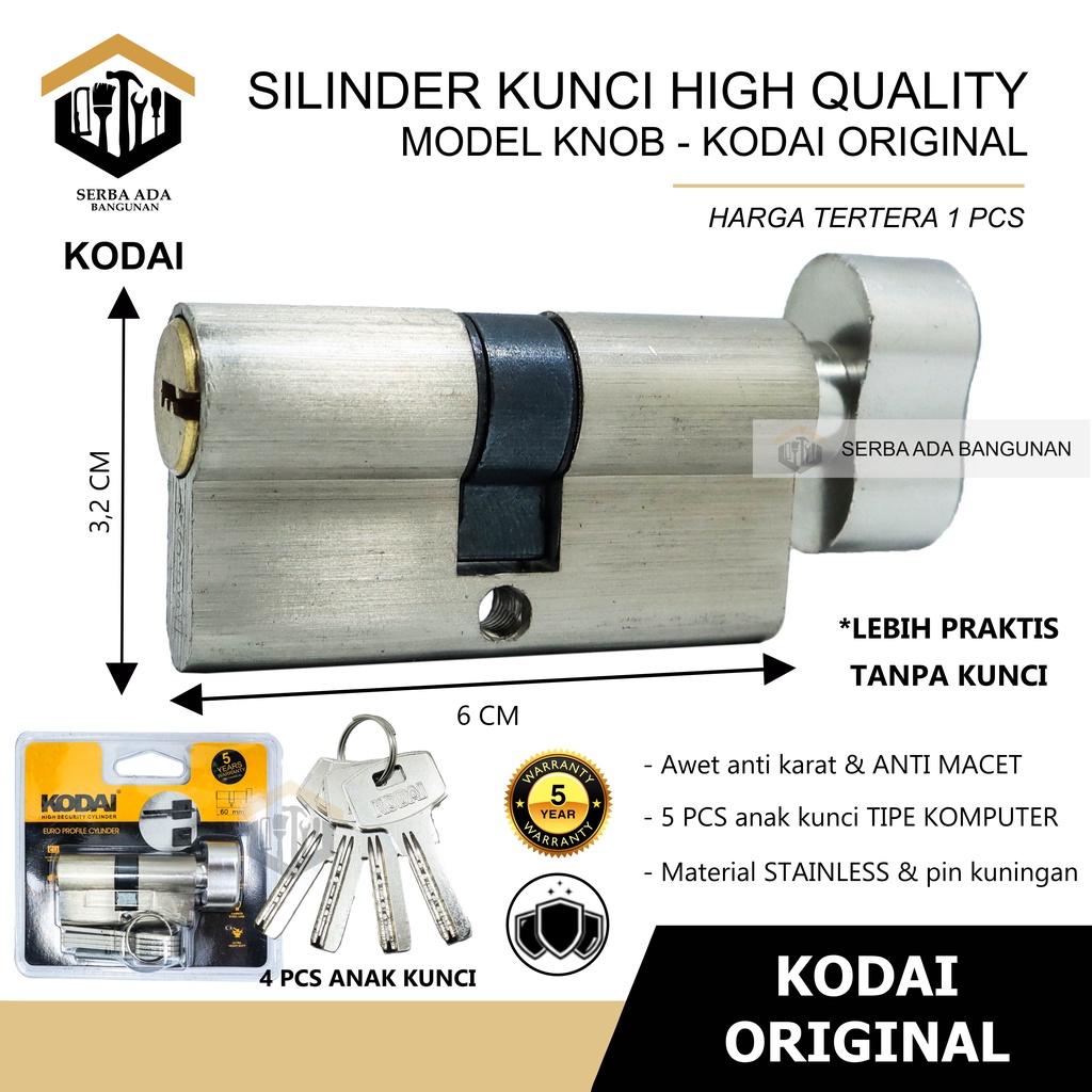 Silinder kunci pintu Morechi computer bagus murah ANAK KUNCI 4/5pcs 60mm