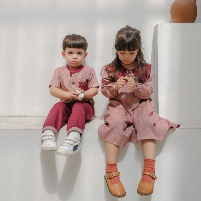 Zehan gamis anak perempuan / gamis anak katun madina / Gamis anak family set
