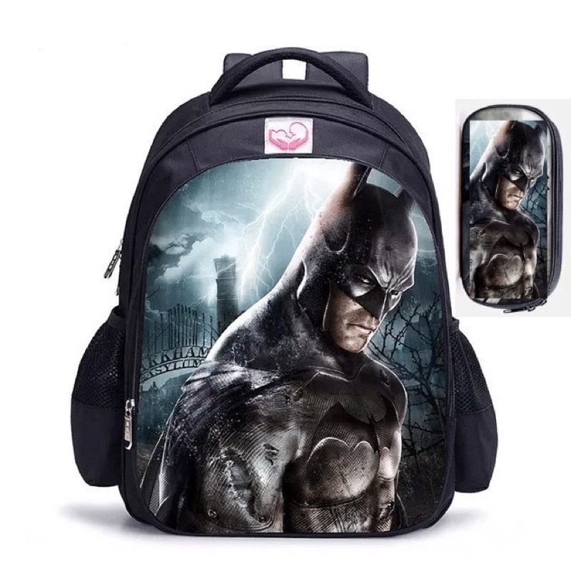 Tas ransel anak 2in1 karakter batman tas backpack batman tas sekolah anak laki laki 2in1 karakter batman tas TK SD PAUD