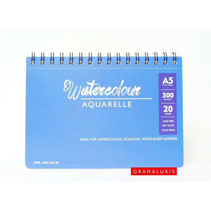 

[COD AKTIF] V-TEC WATERCOLOUR BOOK SPIRAL 300GSM - A4