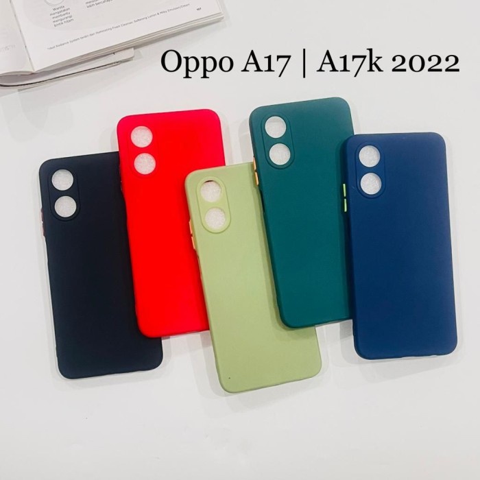 SoftCase Macaron Oppo A17/A17K TPU Black &amp; Colorful Protection Camera Anti Slip Polos