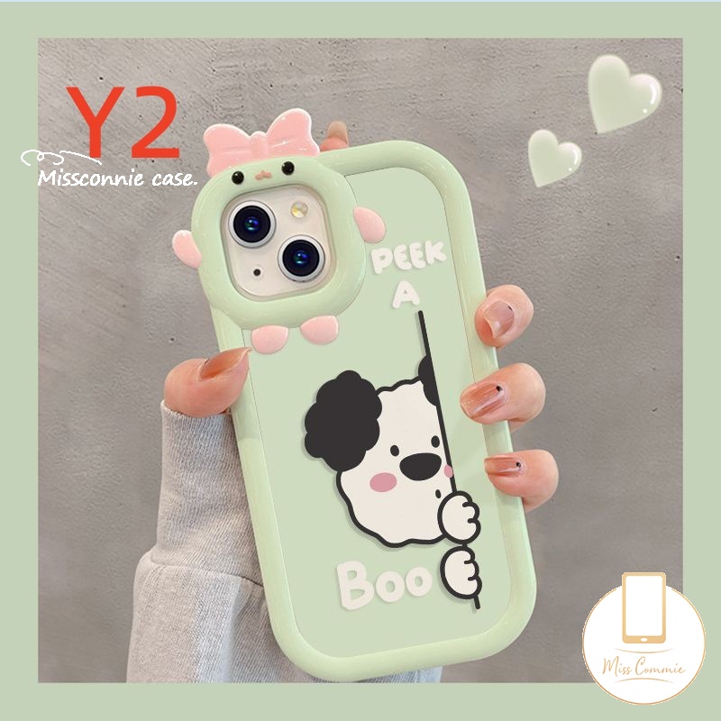 Soft Case Motif Kartun Peek a Boo Bear Puppy 3D Untuk iPhone 6 6s 7 8 Plus 11 13 12 14 Pro MAX XR 14 Plus X XS MAX SE 2020