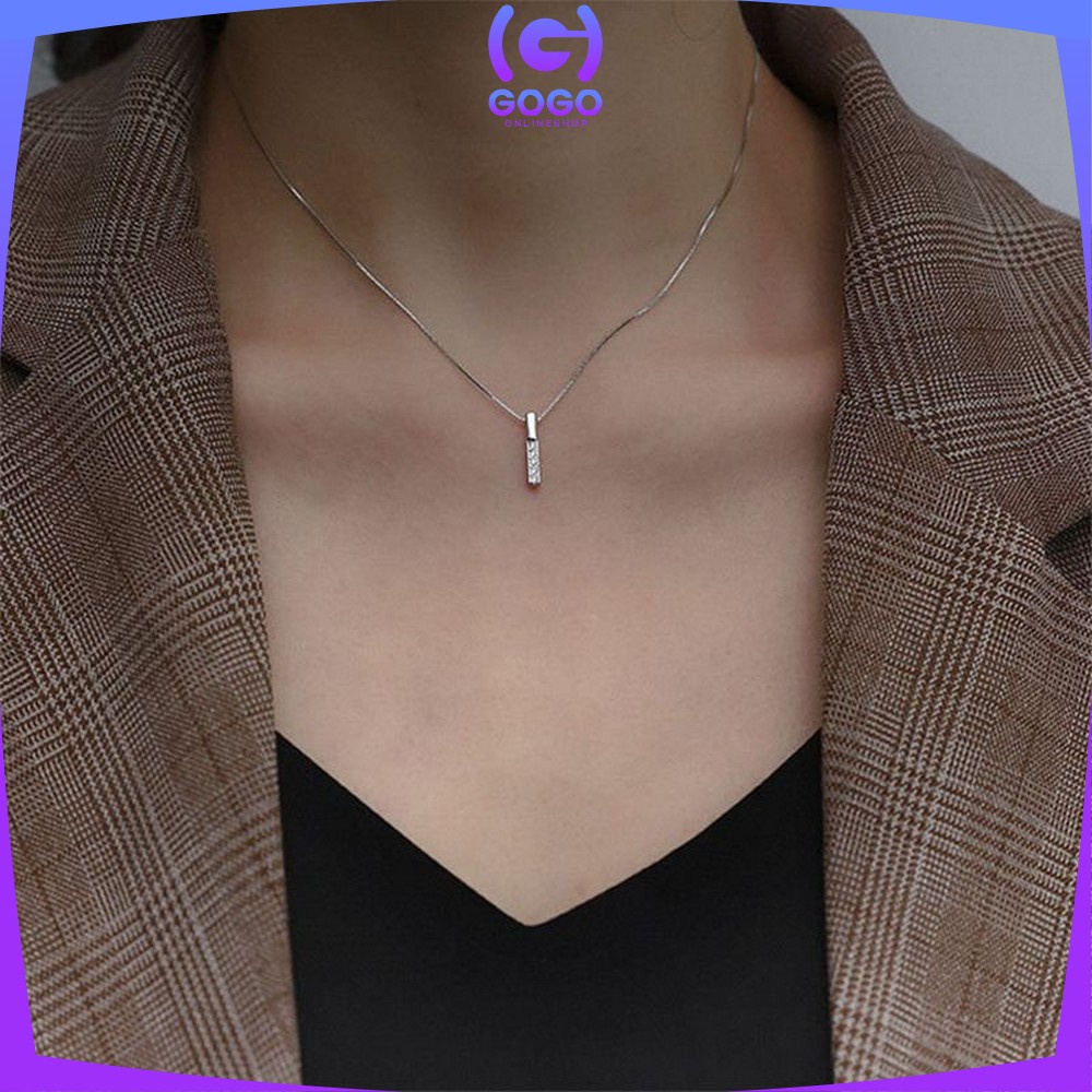 GOGO-K60 Kalung Bandul Mutiara Korea Style Perhiasan Kalung Titanium Gaya Korea Kalung Berlian Anti Karat Gift Aksesoris Wanita