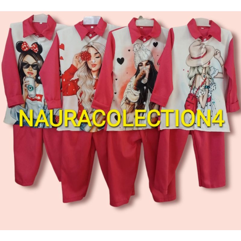 BAJU SETELAN KEMEJA STELAN KEKINIAN VIRAL TERBARU SETEELAN ANAK WANITA KEMEJA CROP ANIME VIRAL/ SETELAN MOTIP SABLON SUBLIME PRINTING/SETELAN ANAK WANITA  BAHAN CRINKLE/ONE SET ARALLA/SET ANIME TERLARIS