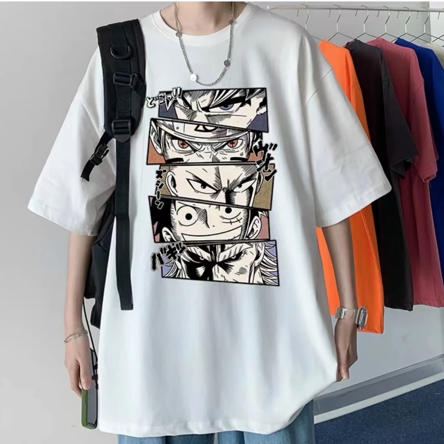 Tshirt Heroes Shounen Goku, Naruto, Saitama, Luffy, All Might Eyes Anime Manga Premium Unisex