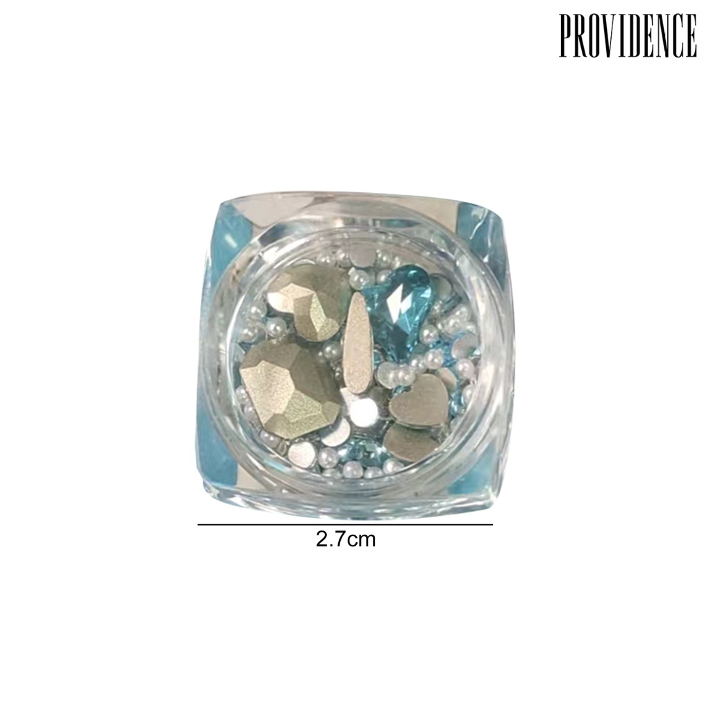 Providence Ornamen Berlian Imitasi 3D Bentuk Hati Asimetris Multi Ukuran Untuk Dekorasi Nail Art DIY