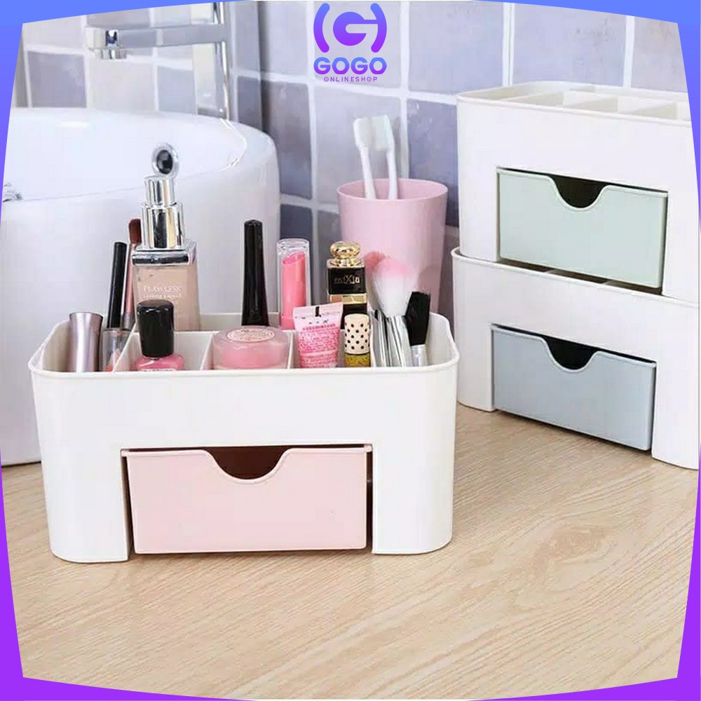 GOGO-K33 Rak Kosmetik Mini Serbaguna Desktop Storage Box Organizer Multifungsi / Make Up Storage