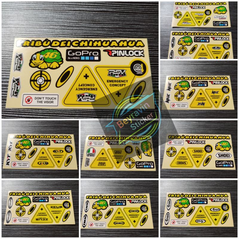 STICKER VISOR HELM SET