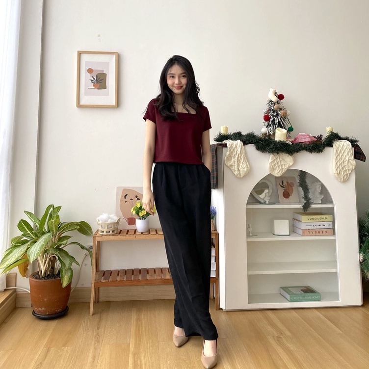 Ambery Formal Pants - Celana High Waist - Celana Panjang Wanita - Celana Anti Kusut - Celana Korea Wanita - Celana Formal / Casual