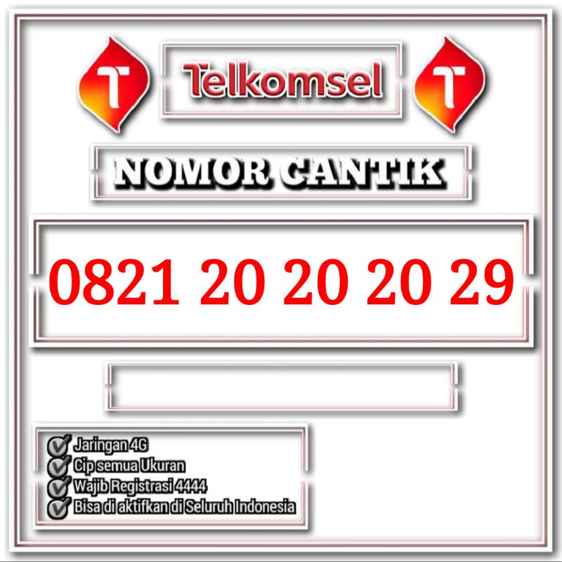 nomor cantik simpati 20 20 20 29