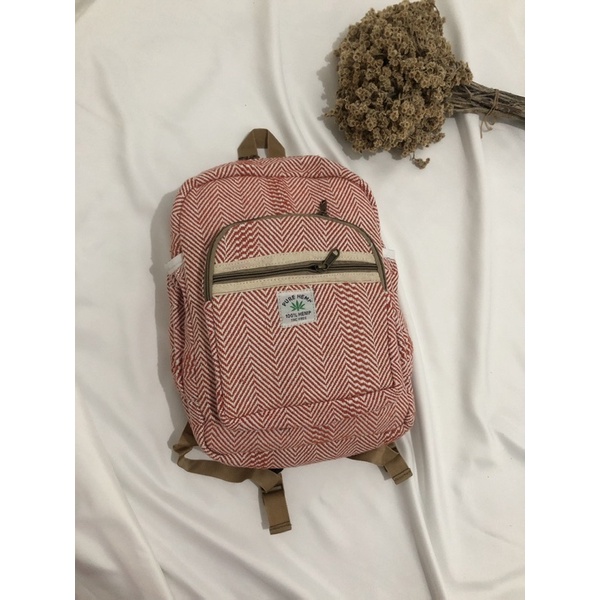 TAS RANSEL RAJUT NEPAL PRIA/WANITA PURE HEMP