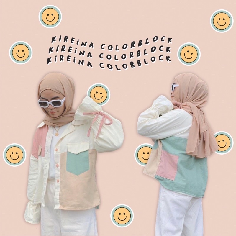 HAIRI - Kireina Kemeja/Outer Colorblock Broken white