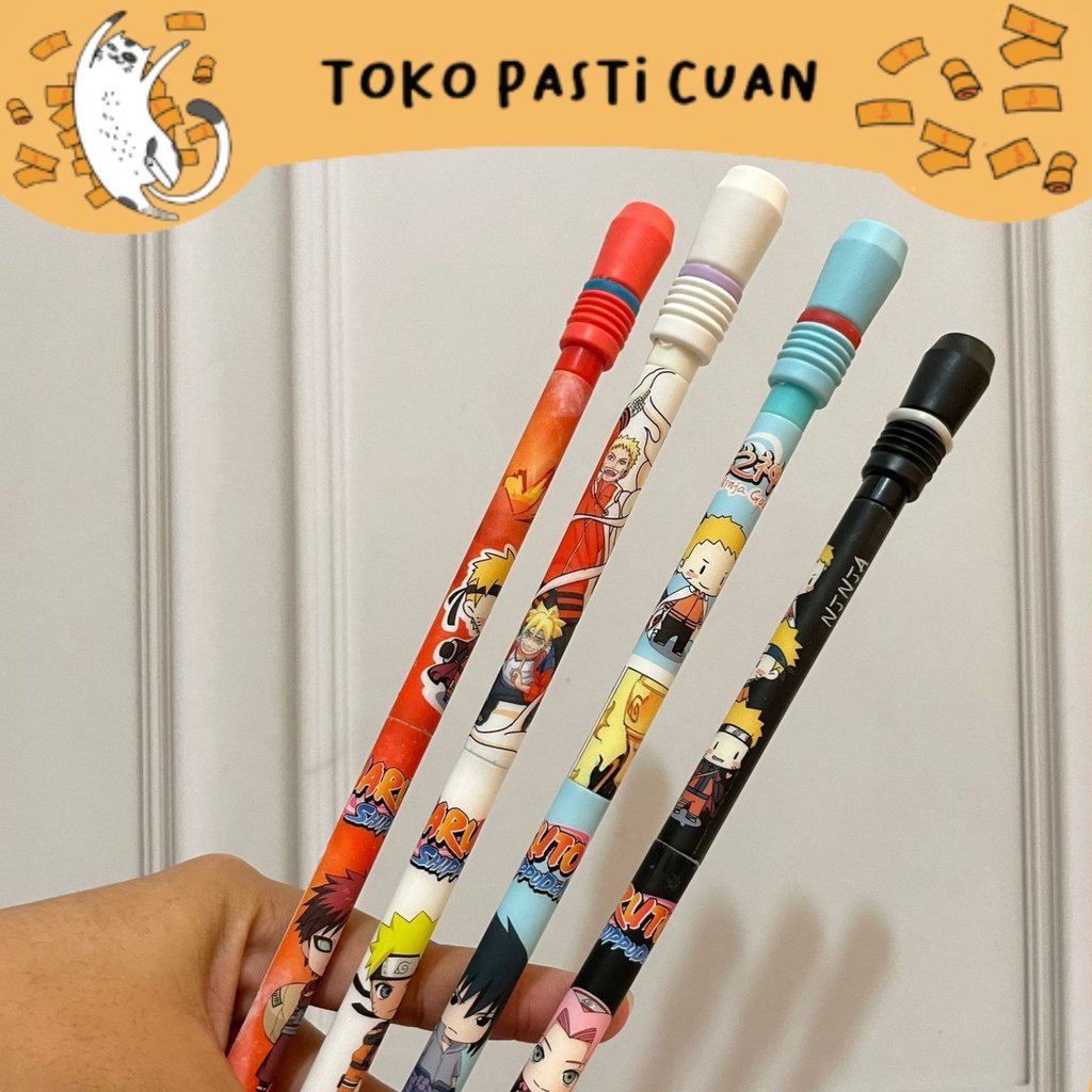 

pulpen pen gel putar magnet baru bisa di bagi 2 karakter naruto pena lucu tinta hitam bisa COD pen imut keren pulpen unik atk kebutuhan anak sekolah termurah import