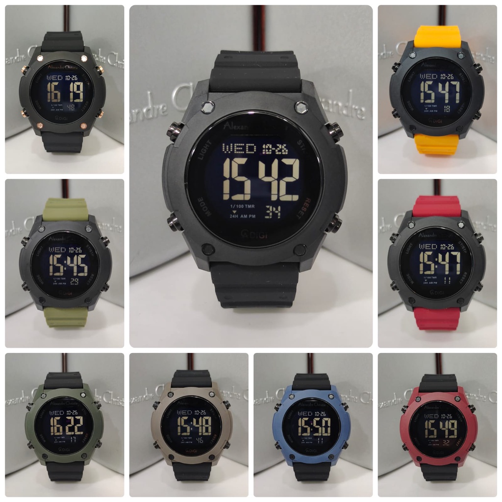 Jam Pria Digital Alexandre Christie AC9376 AC 9376 ORIGINAL Alexander Christie Garansi Resmi
