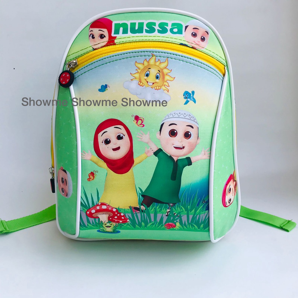 SHOWME TAS RANSEL ANAK SEKOLAH PAUD - TK - NUSSA RARA - PREMIUM BATOK GAMBAR BUSA KERAS - PENGUAT TALI RANSEL - REAL PICTURE