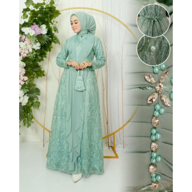 GAMIS AMIRA / GAMIS KEBAYA / GAMIS KEBAYA BRUKAT MODERN / GAMIS KEBAYA BRUKAT TERBARU / GAMIS KEBAYA