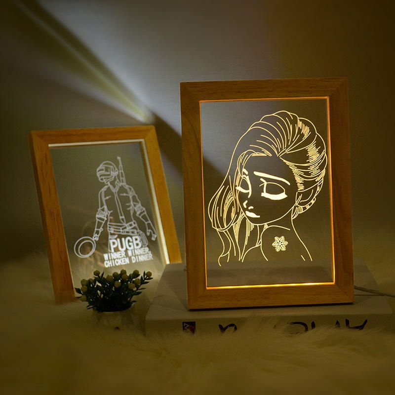 A4 Led Frame / Bingkai Led Acrylic DIY / Lampu Hias Acrylic / Stand Led acrylic