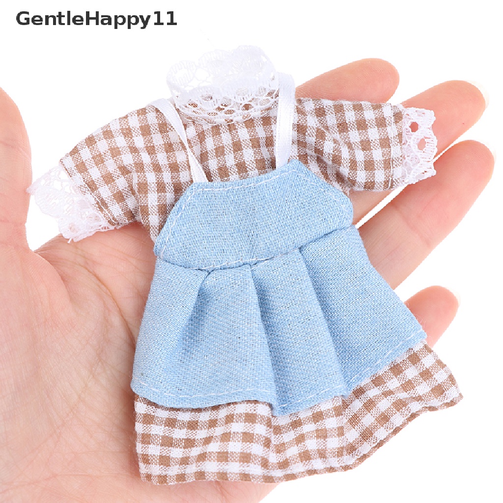 Gentlehappy 1:8rumah Boneka Boneka Mini Pakaian Setelan Rok Anak DIY Boneka Dress Mainan Anak Perempuan id