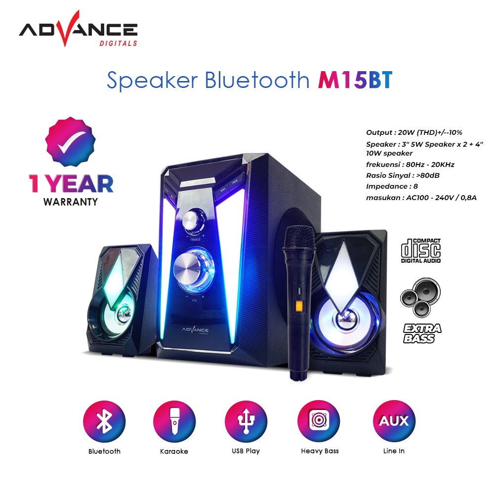 Jual Speaker karaoke Advance M15BT bluetooth speaker stereo super bass