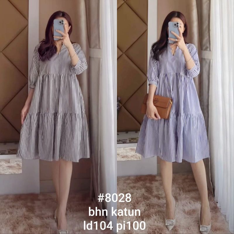 SU 8028/VB 8002 DRESS SALUR BAHAN KATUN IMPORT