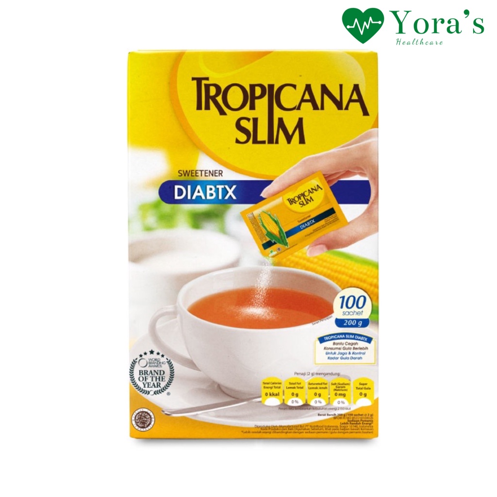 

￼Tropicana Slim Sweetener Diabtx 100 Sachet - Pemanis untuk Diabetesi