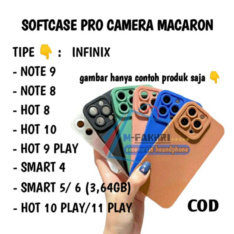 Softcase infinix note 9/ note 8/ hot 8/ hot 9 play/ hot 10/ hot 10 play/11 PLAY/ smart 4/ smart 5/6 ram 3, 64 Gb SLIKON PRO CAMERA MELINDUNGI CAMERA