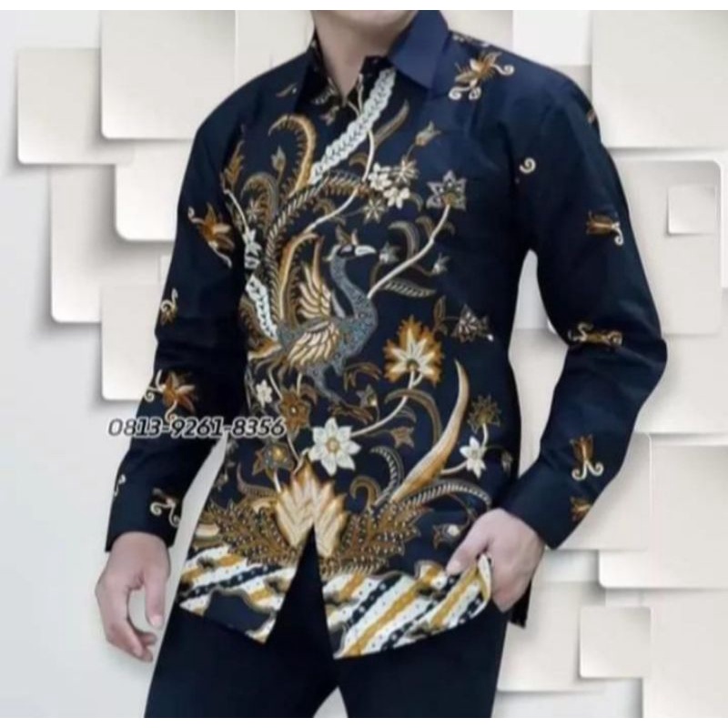 KEMEJA BATIK PRIA LENGAN PANJANG SIZE M L XL XXL TERBARU