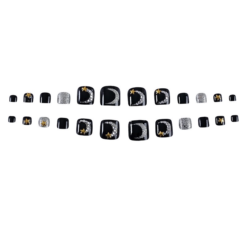 Kuku Palsu kaki【J9，sudah ada lem】Nikah Wedding False Nailart Pengantin kaki