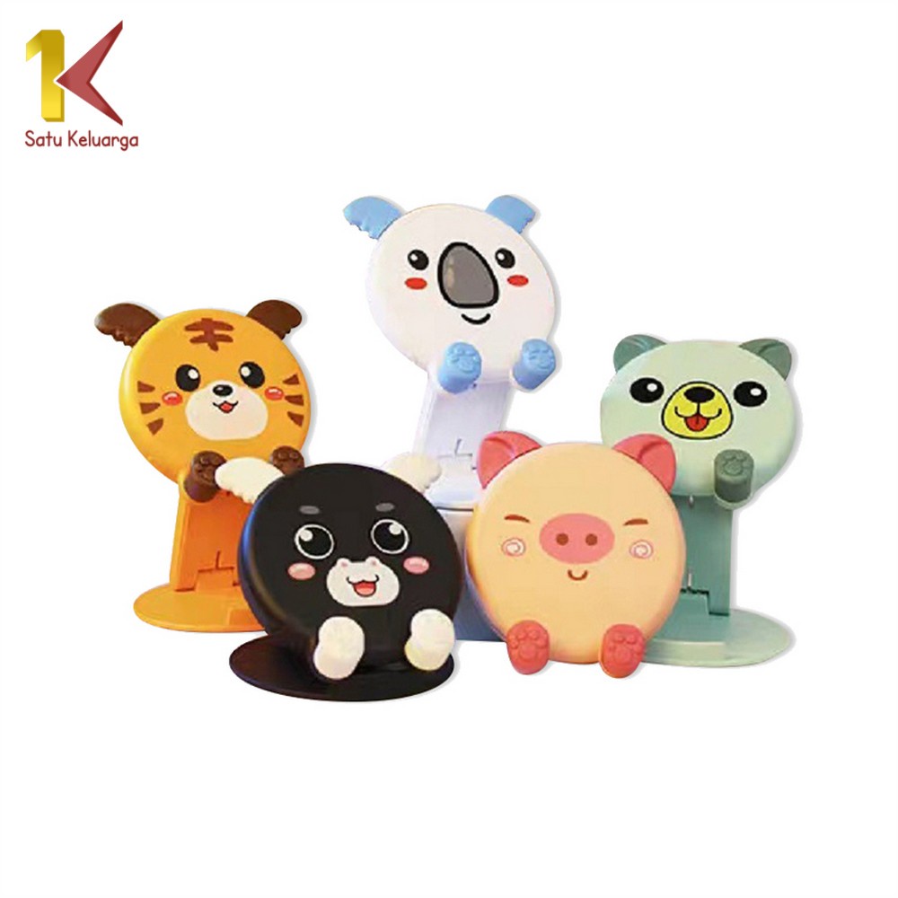 Satu Keluarga Stand Holder Lipat Motif Animal Karakter  C727 Phone Holder Penyangga Ponsel Handphone