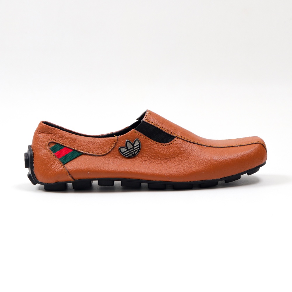 Sepatu pria slip On adidas Kulit Sapi Asli formal semi formal PREMIUM quality tan