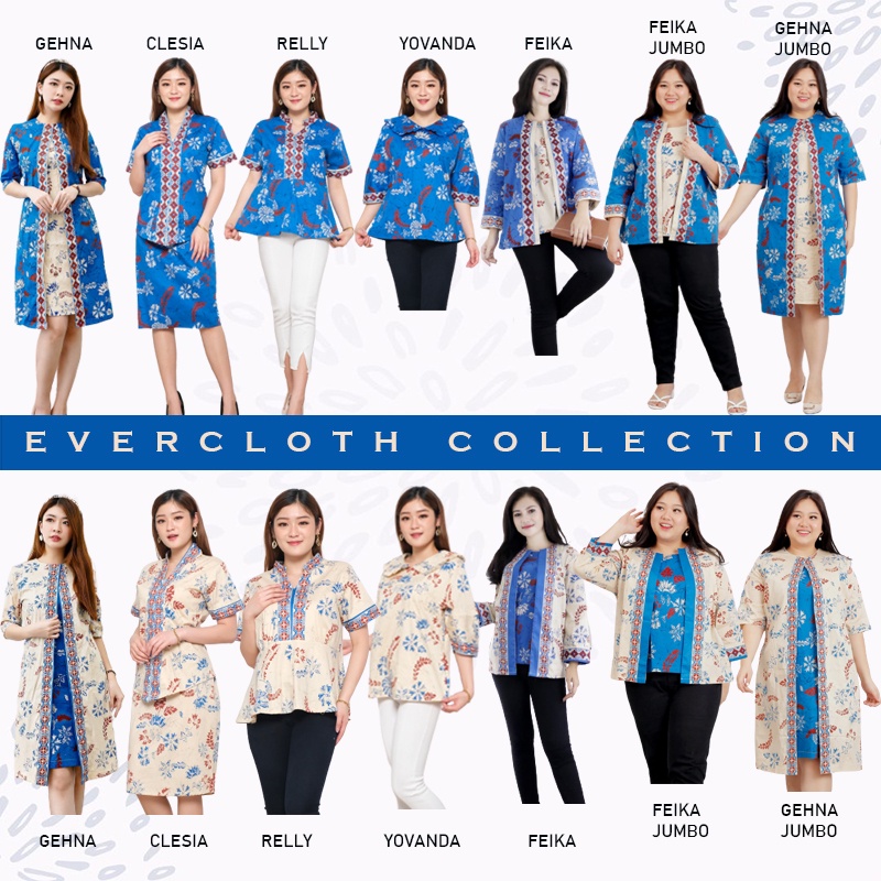 Evercloth Relly Blouse Wanita Atasan Wanita Blouse Batik Perempuan