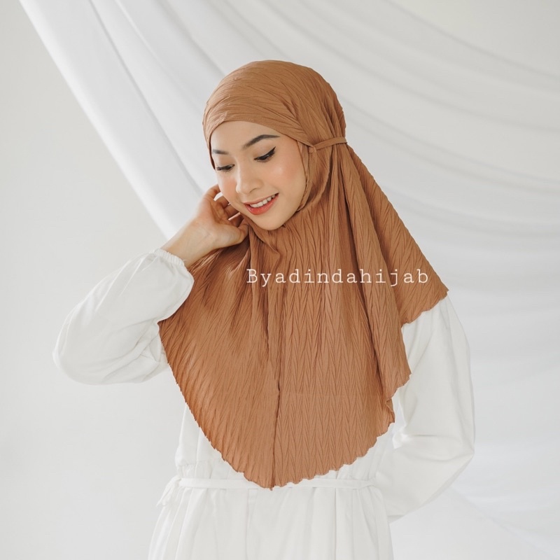 Hijab Bergo PADI hijab instant tali jilbab maryam pleated zigzag full Lidi padi cerutty premium