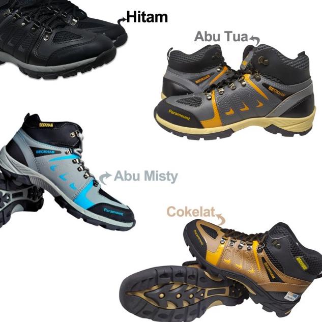 Sepatu Gunung Outdoor, Touring Pria Beckham Paramount Hitam - Hitam, 38