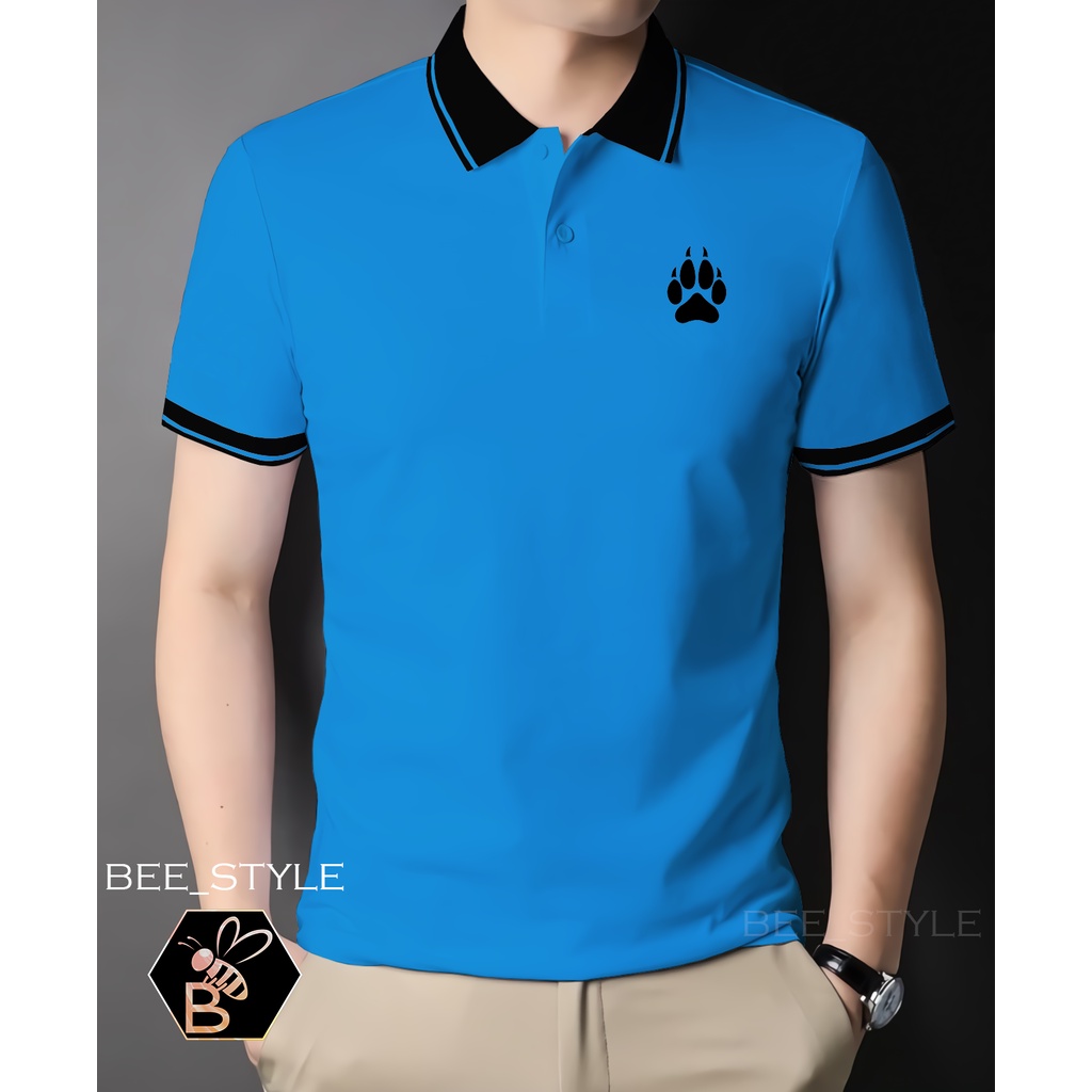 Kaos Kerah Kombi Logo Paw / Kaos Pria Logo Paw / Polo Shirt Kerah Kombi