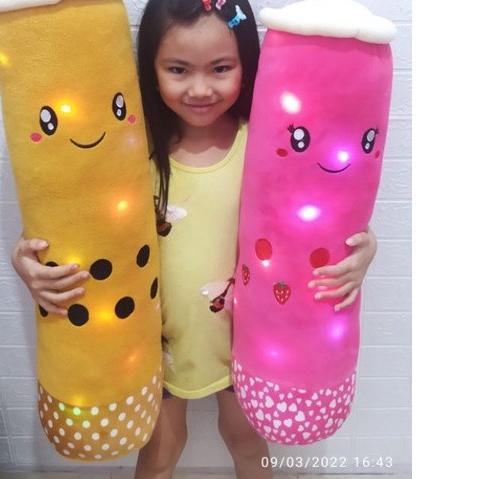 boneka boba jumbo besar realpick - guling coklat