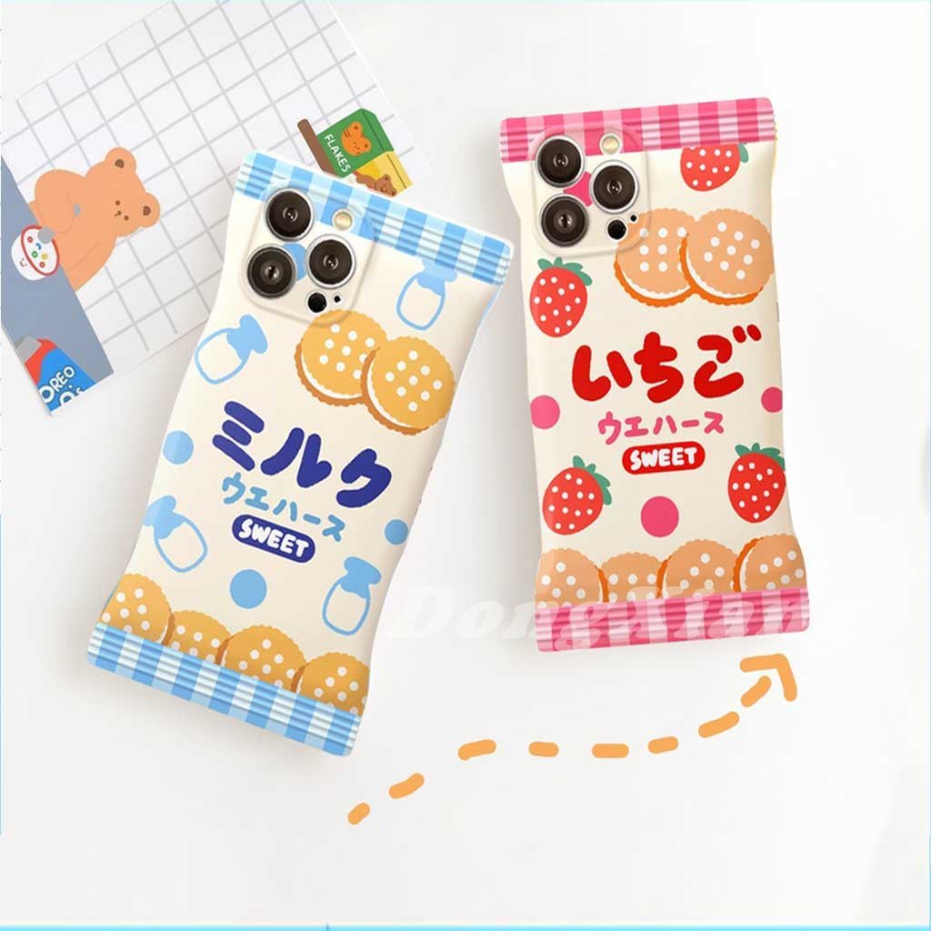 Case TPU Motif Biskuit Strawberry Untuk Samsung A04s A13 A23 A12 A22 A03 A32 A03s A50 A50s A30s A51 A31 A02s A21s A10S A20 A52s M12