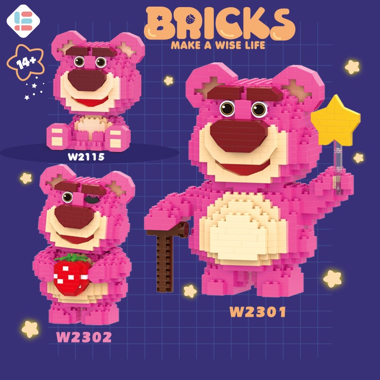 Mainan Balok Lotso Balok Mainan Edukasi Anak Perempua DIY 3DPuzzle Brick Mini