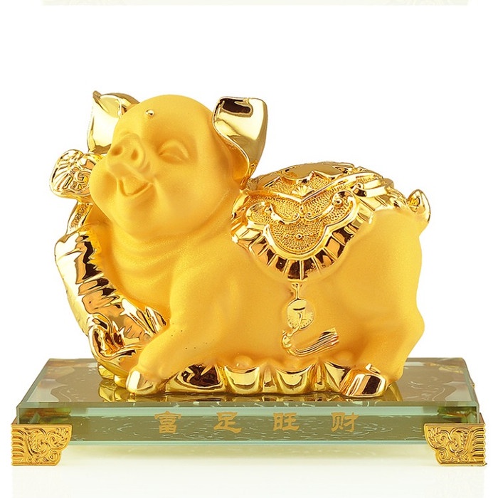 

Patung Emas 12 Shio Kado Imlek Souvenir Sincia Patung Hoki Kelinci - BABI - PN779 S